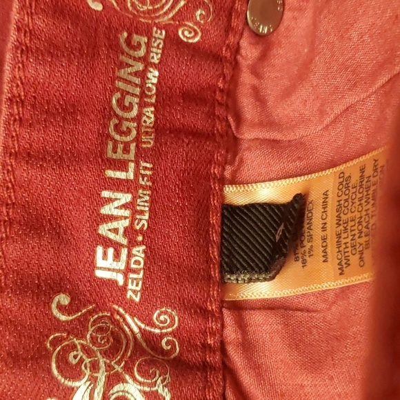 Express Zelda Slim Fit Ultra Low Rise Red Jeans Womens Sz 0 EUC Y2K XS Bold Red - Picture 15 of 16